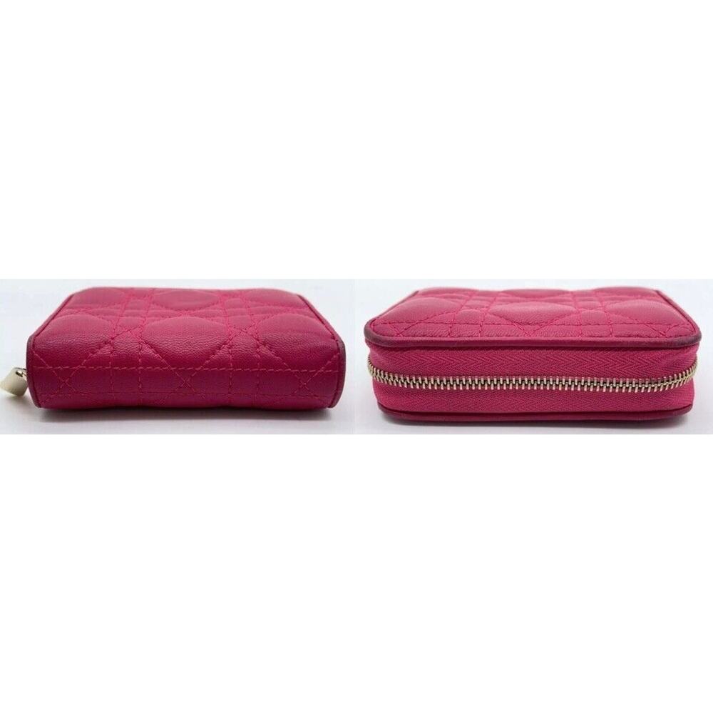 Authentic Christian DIOR Pink Cannage Leather Compact Zip Around Wallet EUC - Picture 4 of 7